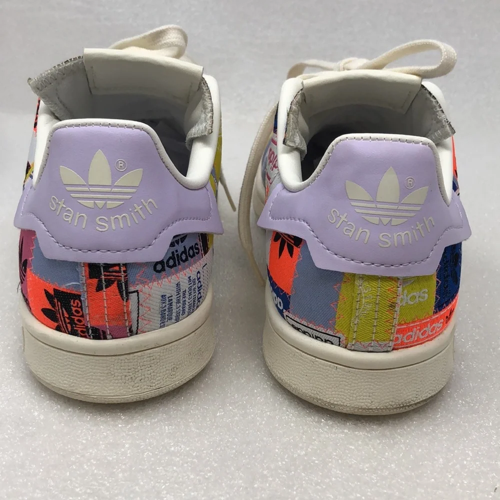 adidas Originals Sneakers Stan Smith Patchwork Trefoils  H03921 Size 6.5 - Picture 3 of 12